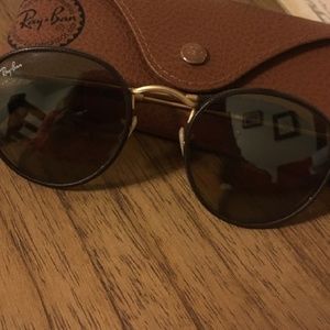 Ray-Ban Sunnies Leather Rimmed Sunglasses